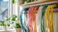 Home Office Network Cables Setup for Remote Work Integration Royalty Free Stock Photo