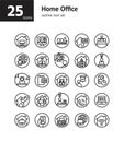 Home Office outline icon set.