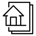 Home office papers icon, outline style