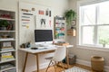 Home office with pegboard workspace Royalty Free Stock Photo