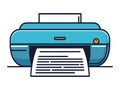 Home and office printer flat illustration isolated icon for web design Royalty Free Stock Photo