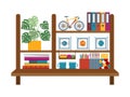 Home Office Shelf with Decor in Flat