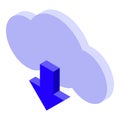 Home office upload cloud icon, isometric style Royalty Free Stock Photo