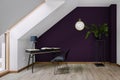 Home office with violet wall Royalty Free Stock Photo