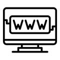 Home office web site icon, outline style Royalty Free Stock Photo