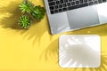 Home office workplace flatlay Notebook mouse pad