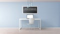 Home office workplace realistic vector mockup