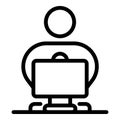 Home online meeting icon, outline style Royalty Free Stock Photo