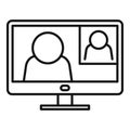 Home online meeting icon, outline style Royalty Free Stock Photo