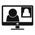 Home online meeting icon, simple style Royalty Free Stock Photo