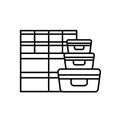 Home organization vector icon outline black EPS 10. Smart storage illustration.. Maximizing space... Restoring order.... Isolated