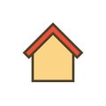 Home outline color icon, flat design style. House line colored symbol, vector illustration Royalty Free Stock Photo