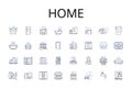 Home line icons collection. House, Dwelling, Residency, Abode, Habitat, Residence, Domicile vector and linear Royalty Free Stock Photo