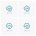 Home or house outline logo set - realty and real estate