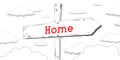 Home - outline signpost with one arrow