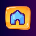 Home page glossy ui button with pixelated color icon Royalty Free Stock Photo