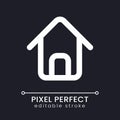 Home page pixel perfect white linear ui icon for dark theme Royalty Free Stock Photo