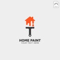 home paint brush colorful logo template vector icon element