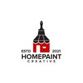 Home paint company logo design template