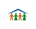 Home people together logo icon template Royalty Free Stock Photo