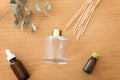 Aroma reed diffuser, essential oil and eucalyptus Royalty Free Stock Photo