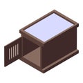 Home pet icon isometric vector. Puppy house