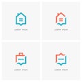 Home placemark and business communication logo set