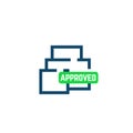 Home plan, layout approved vector icon Royalty Free Stock Photo