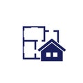 Home plan, room layout icon