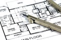 Home Plans and Compass Royalty Free Stock Photo