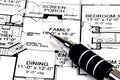 Home Plans and Pencil Royalty Free Stock Photo