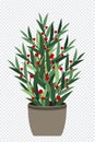 Home plant. Potted plant isolated. Decorative green houseplant in pot. Plant in pot. Vector illustration Royalty Free Stock Photo