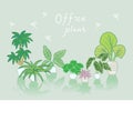 Home plants in pots. Nature houseplants, decoration potted houseplant and flower plant planting in pot vector