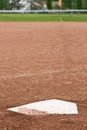 Home plate at a baseball diamond Royalty Free Stock Photo