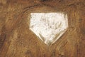 Home plate on baseball field Royalty Free Stock Photo