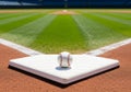 Home plate on a baseball field Royalty Free Stock Photo