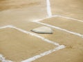 Home plate and batter's boxes Royalty Free Stock Photo