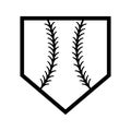 Home plate icon with baseball bats and ball Royalty Free Stock Photo