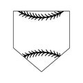Home plate icon with baseball bats and ball