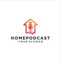 Home podcast, talk podcast. vector graphic design abstract