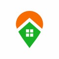 Home pointer logo , map logo vector