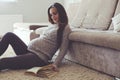 Home portrait of pregnant woman Royalty Free Stock Photo