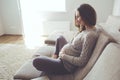 Home portrait of pregnant woman Royalty Free Stock Photo