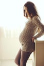 Home portrait of pregnant woman Royalty Free Stock Photo