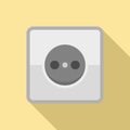 Home power socket icon, flat style Royalty Free Stock Photo