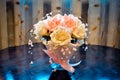 Home preparation for the wedding, budget decoration of the house and tables, bouquets for tables of white and pink roses..