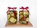 Home Preserved Dill Pickles with Red Hot Peppers