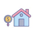 Home price flat vector icon which can easily modify or edit