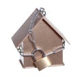 Home protected with padlock and chain Royalty Free Stock Photo