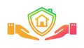 Home Protection and Security Hands with House Icon, vector design Generative AI Royalty Free Stock Photo